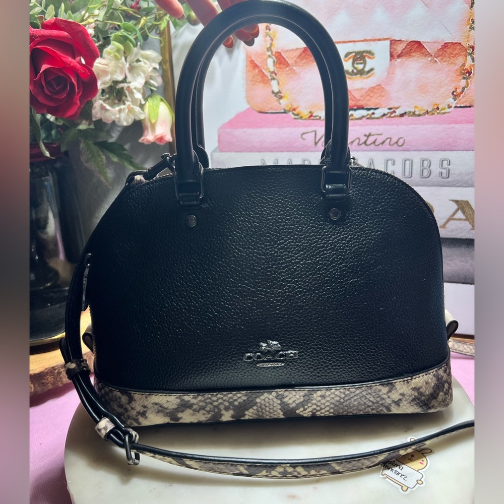 Coach Mini Sierra Satchel Black and grey Satchel with Exotic Accents EUC - Picture 5 of 14